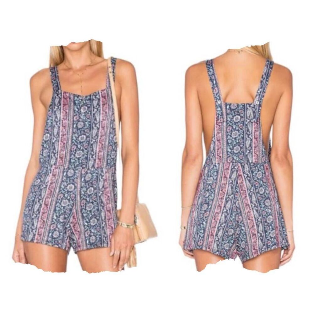 MICHAEL LAUREN Ridley Printed Short Romper Overall